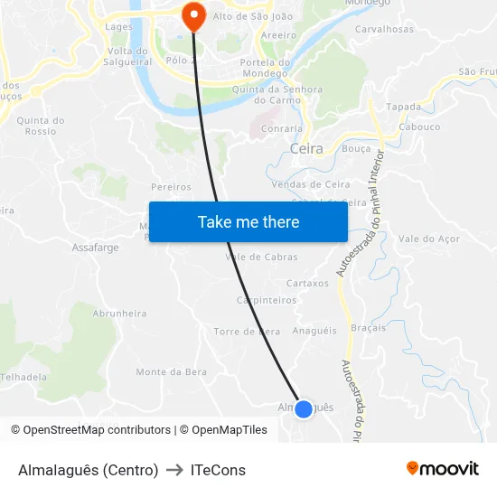 Almalaguês (Centro) to ITeCons map