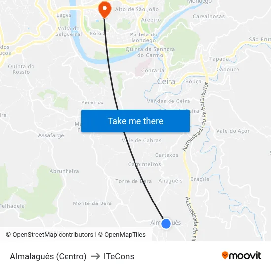 Almalaguês (Centro) to ITeCons map