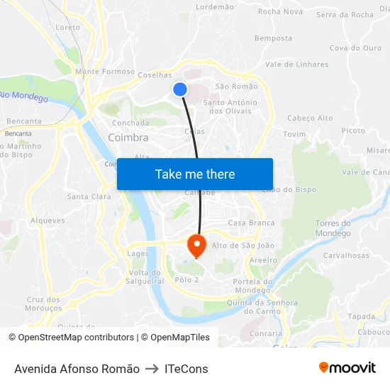 Avenida Afonso Romão to ITeCons map