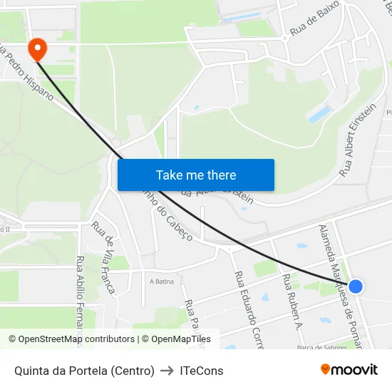 Quinta da Portela (Centro) to ITeCons map