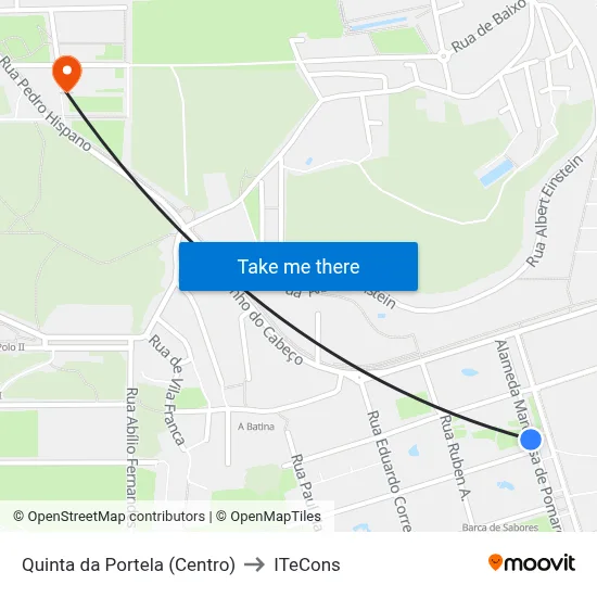 Quinta da Portela (Centro) to ITeCons map