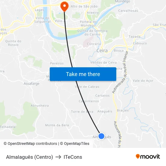 Almalaguês (Centro) to ITeCons map