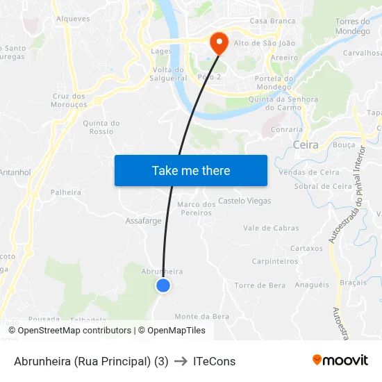 Abrunheira (Rua Principal) (3) to ITeCons map