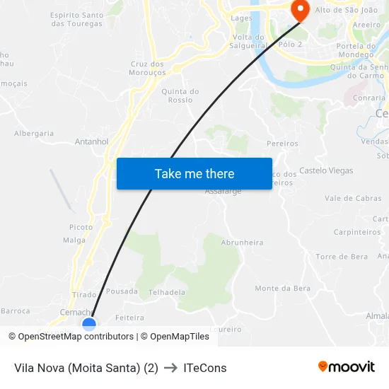 Vila Nova (Moita Santa) (2) to ITeCons map