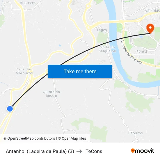 Antanhol (Ladeira da Paula) (3) to ITeCons map