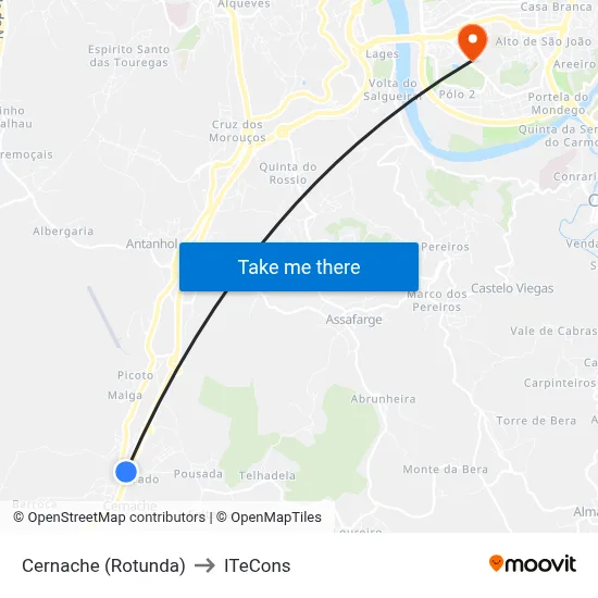Cernache (Rotunda) to ITeCons map