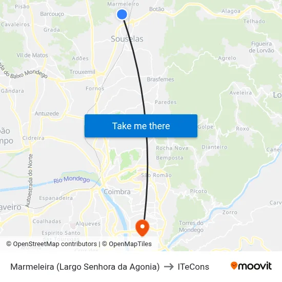 Marmeleira (Largo Senhora da Agonia) to ITeCons map