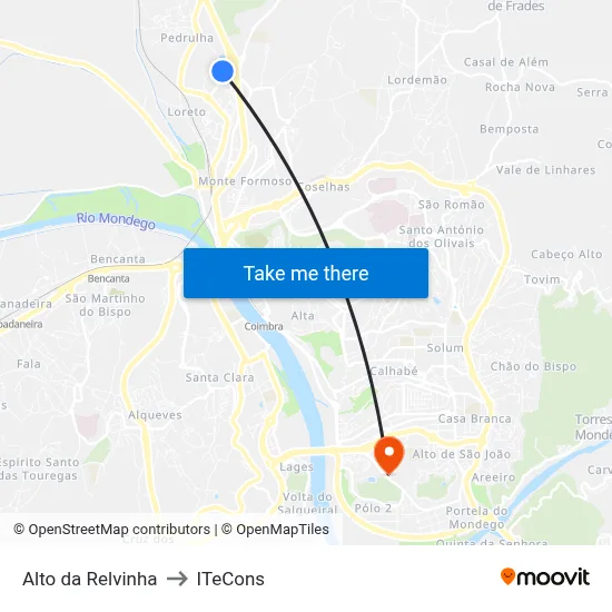 Alto da Relvinha to ITeCons map