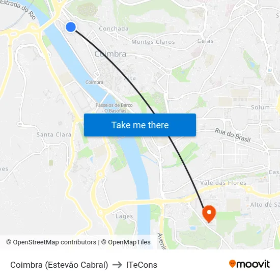 Coimbra (Estevão Cabral) to ITeCons map