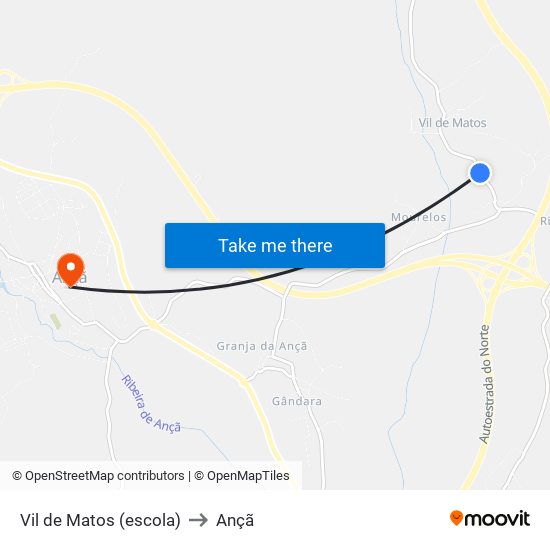 Vil de Matos (escola) to Ançã map