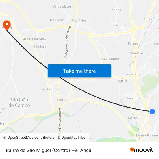 Bairro de São Miguel (Centro) to Ançã map
