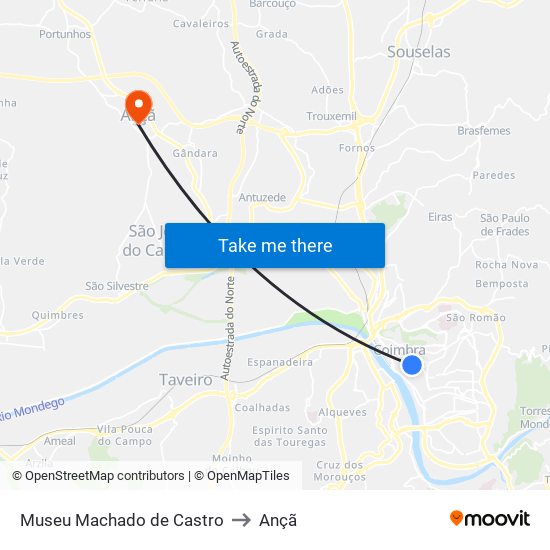 Museu Machado de Castro to Ançã map