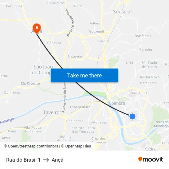 Rua do Brasil 1 to Ançã map