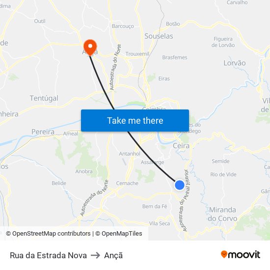 Rua da Estrada Nova to Ançã map