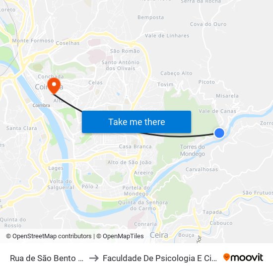 Rua de São Bento (cruzamento) to Faculdade De Psicologia E Ciências Da Educação map