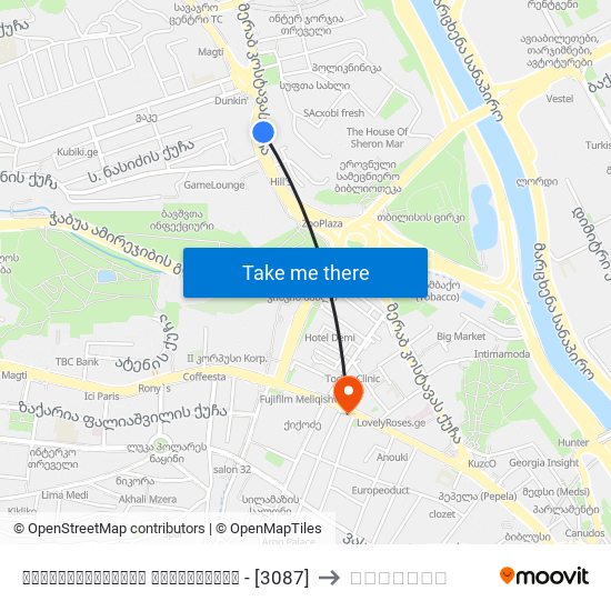 საზოგადოებრივი მაუწყებელი - [3087] to თბილისი map