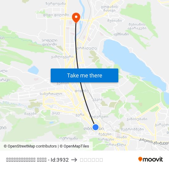 ბარათაშვილის ქუჩა - Id:3932 to მცხეთა map