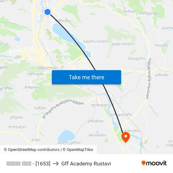ქერჩის ქუჩა - [1653] to Gff Academy Rustavi map