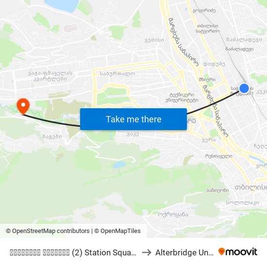 სადგურის მოედანი (2) Station Square (2) - Id:799 to Alterbridge University map