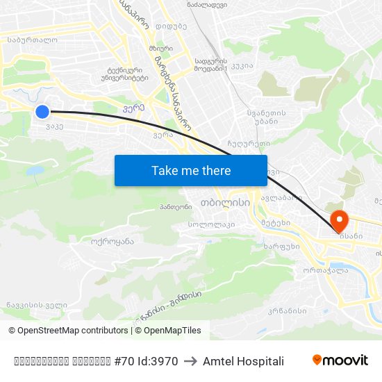 ნიკოლოზ ყიფშიძის ქუჩა - [3969] to Amtel Hospitali map