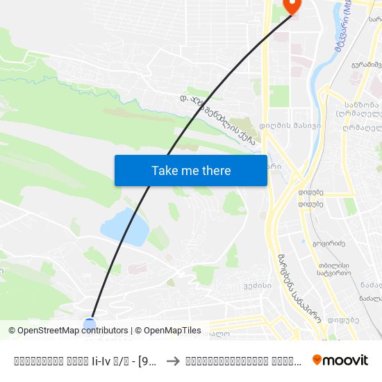 ნუცუბიძის ქუჩა Ii-Iv მ/რ - [961] to ტრავმატოლოგიური კლინიკა map