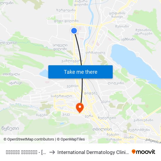დაცვის პოლიცია - [2785] to International Dermatology Clinic ""Kani"" map