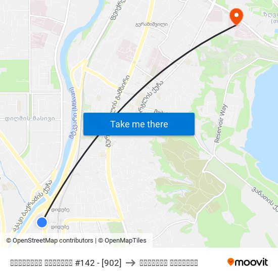 წერეთლის გამზირი #142 - [902] to ბავშვთა კლინიკა map