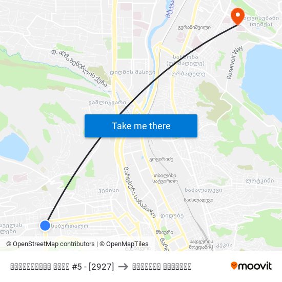 გაბაშვილის ქუჩა #5 - [2927] to ბავშვთა კლინიკა map