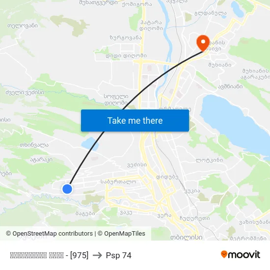 ქავთარაძის ქუჩა  - [975] to Psp 74 map