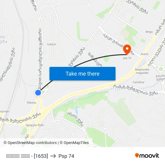 ქერჩის ქუჩა - [1653] to Psp 74 map