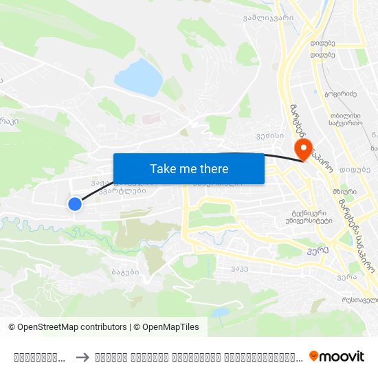 ქავთარაძის ქუჩა  - [975] to გიორგი ელიავას სახელობის ბაქტერიოფაგიის, მიკრობიოლოგიისა და ვირუსოლოგიის ინსტიტუტი map