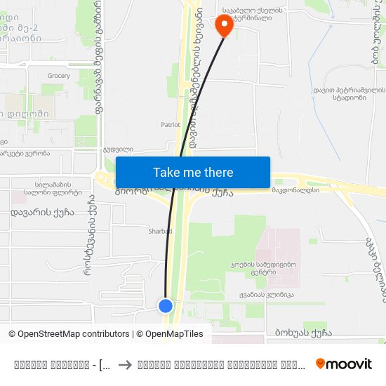 დაცვის პოლიცია - [2785] to გრიგოლ რობაქიძის სახელობის უნივერსიტეტი map