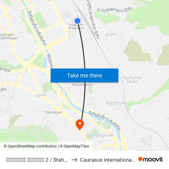 სადგურის მოედანი 2 / Station Square 2 to Caucasus international university map
