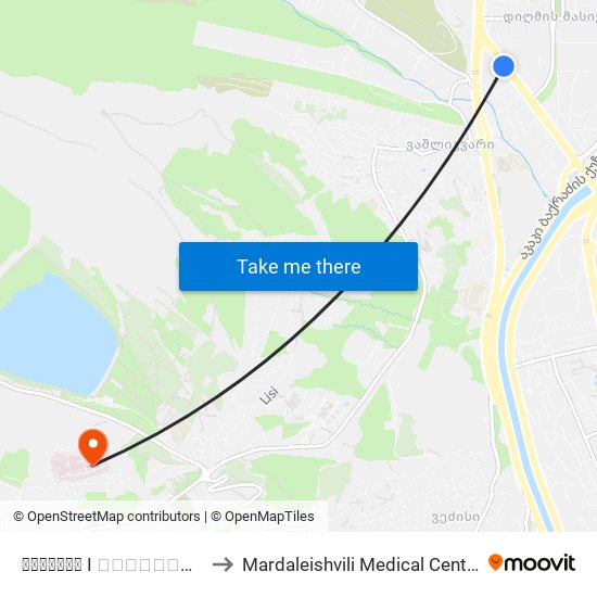 დიღომის I კვარტალი to Mardaleishvili Medical Centre map