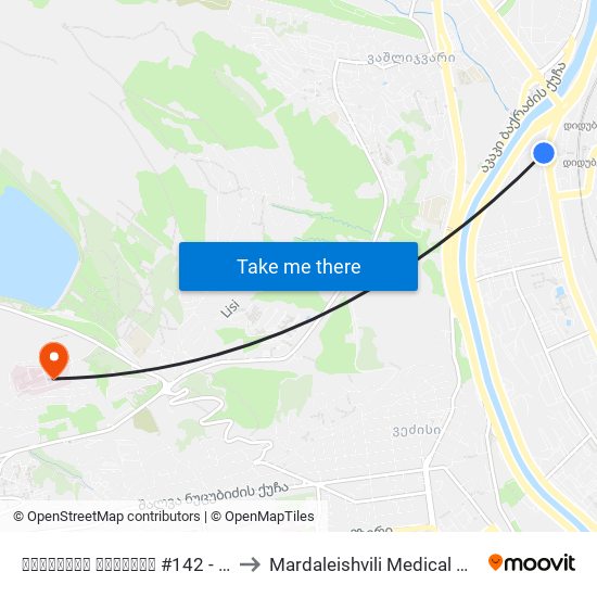 წერეთლის გამზირი #142 - [902] to Mardaleishvili Medical Centre map