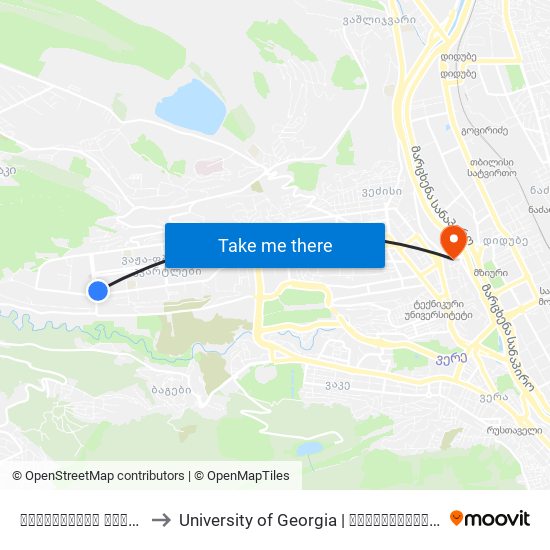 ქავთარაძის ქუჩა  - [975] to University of Georgia | საქართველოს უნივერსიტეტი map