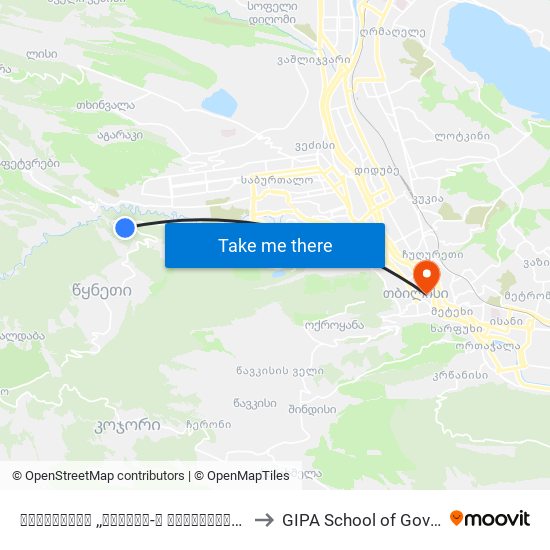 რესტორანი ,,ჰარალე-ს მიმდებარედ - Id:3791 to GIPA School of Government map