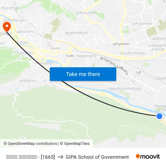 ქვემო ფონიჭალა - [1665] to GIPA School of Government map