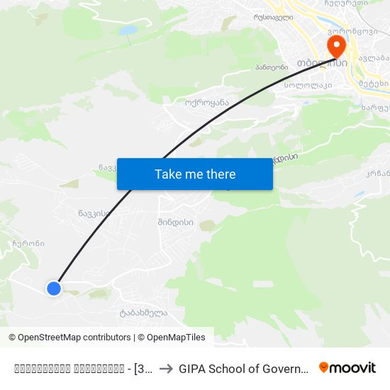 ტაბახმელას დასასრული - [3551] to GIPA School of Government map