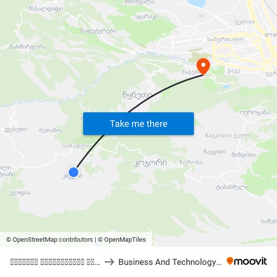 ექვთიმე თაყაიშვილის და 26 მაისის ქუჩების გადაკვეთის პირდაპირ - 3789 to Business And Technology University || ბიზნესისა და ტექნოლოგიების უნივერსიტეტი map
