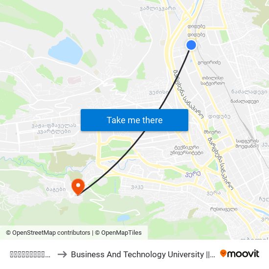 მირცხულავას ქუჩა - [882] to Business And Technology University || ბიზნესისა და ტექნოლოგიების უნივერსიტეტი map
