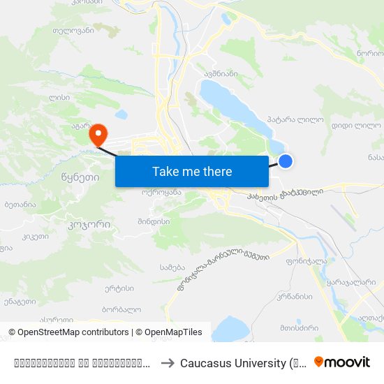 მეგობრობისა და მეგობრობის I ჩიხის გადაკვეთა - 3807 to Caucasus University (კავკასიის უნივერსიტეტი) map