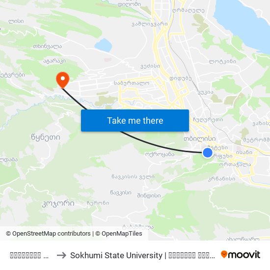 ნარიყალა Narikala to Sokhumi State University | სოხუმის სახელმწიფო უნივერსიტეტი map
