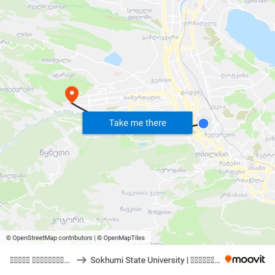 ზურაბ ჭავჭავაძის ქუჩა - 3594 to Sokhumi State University | სოხუმის სახელმწიფო უნივერსიტეტი map