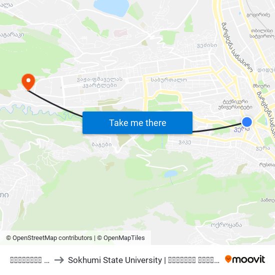 ზოოპარკი - [804] to Sokhumi State University | სოხუმის სახელმწიფო უნივერსიტეტი map
