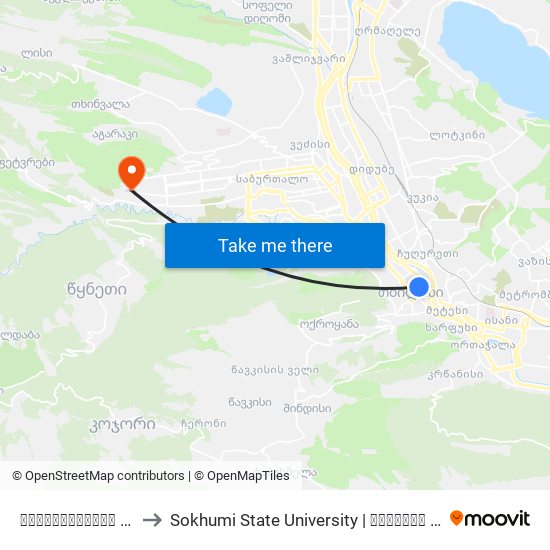 ბარათაშვილის ქუჩა - [824] to Sokhumi State University | სოხუმის სახელმწიფო უნივერსიტეტი map