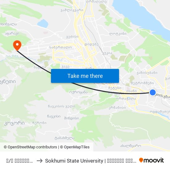 მ/ს სამგორი - [837] to Sokhumi State University | სოხუმის სახელმწიფო უნივერსიტეტი map
