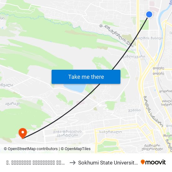 მ. იაშვილის სახელობის ბავშვთა ცენტრალური საავადმყოფო - [889] to Sokhumi State University | სოხუმის სახელმწიფო უნივერსიტეტი map