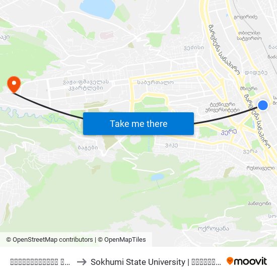 აღმაშენებლის გამზირი - [913] to Sokhumi State University | სოხუმის სახელმწიფო უნივერსიტეტი map