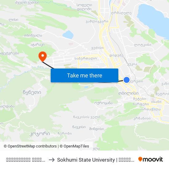 მიხაილოვის საავადმყოფო - [917] to Sokhumi State University | სოხუმის სახელმწიფო უნივერსიტეტი map